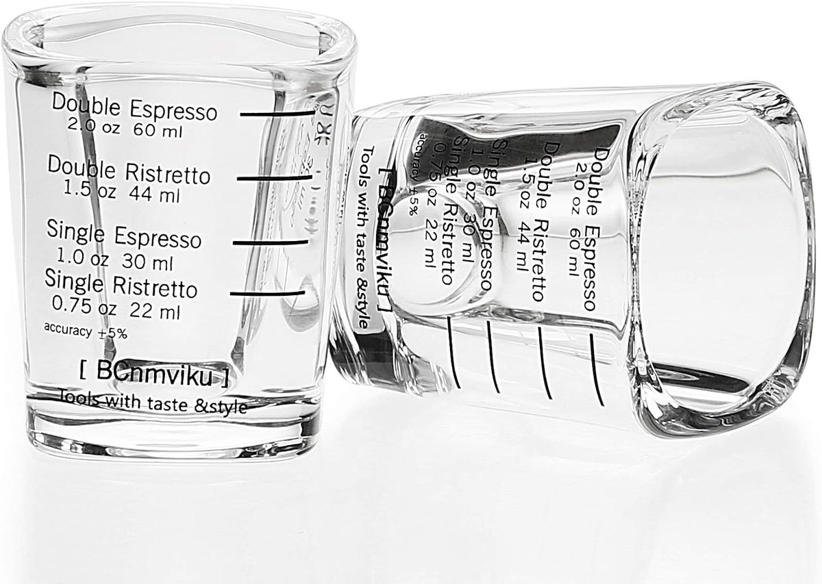 BCnmviku 2 oz Espresso Shot Glass Measuring Cups - 2 Pack
