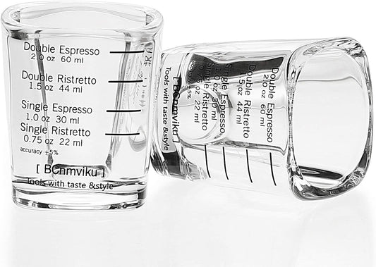 BCnmviku 2 oz Espresso Shot Glass Measuring Cups - 2 Pack
